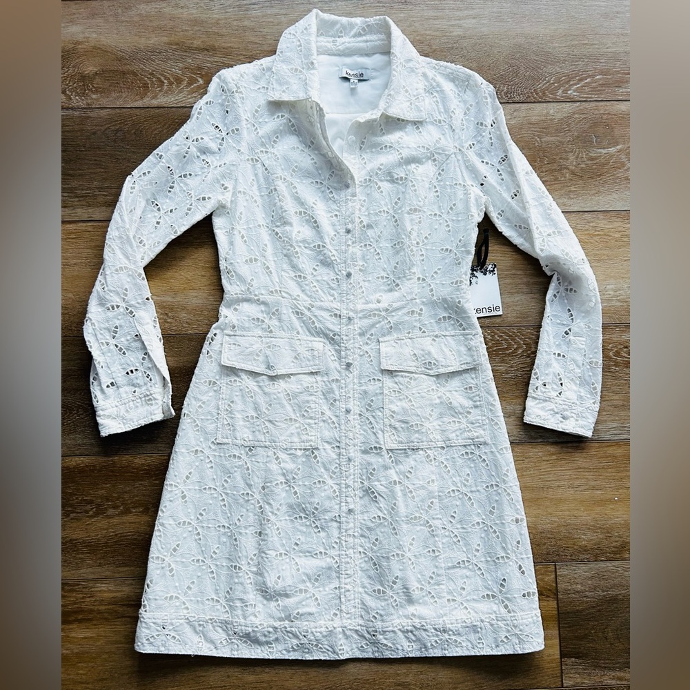 kenzie Cotton Eyelet Long-Sleeve Shirtdress - Picture 5 of 13